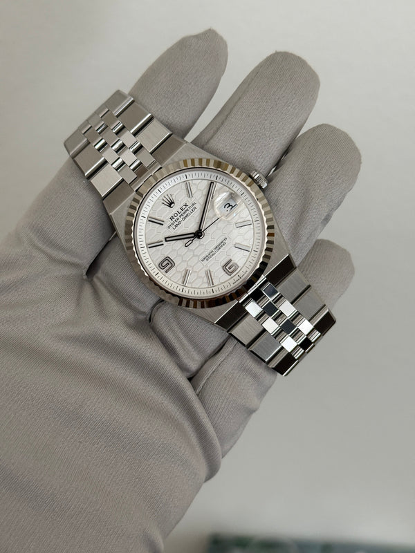 Rolex Watch Land-Dweller 40 127334 - White Honeycomb Dial - Full Set - 2026