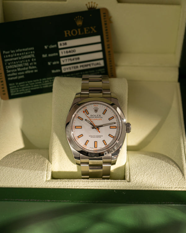 Rolex Milgauss 116400 - White Dial - Box & Card (2011)