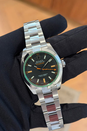 Rolex Watch Milgauss 116400GV - Black Dial - Papers & Serial Tag - 2009