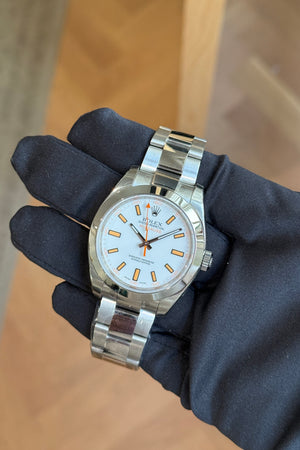 Rolex Watch Milgauss 116400GV - White Dial - Green Sapphire - NOS Full Set - LC 888 (2009)