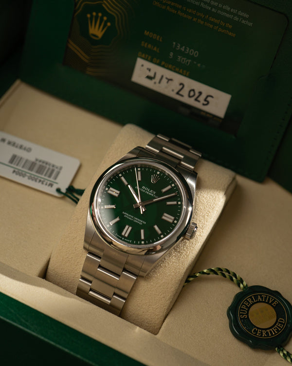 Rolex Oyster Perpetual 41 134300 - Green Dial - Full Set (2025)