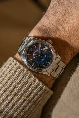 Rolex Oyster Perpetual Date 1500 – Blue Mosaic Dial (ca. 1970)