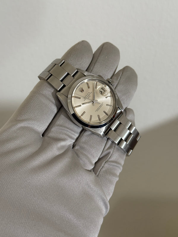 Rolex Watch Oyster Perpetual Date 1500 - Silver Dial - Papers & Serial Tag - 1980