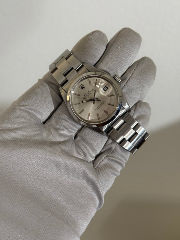 Rolex Watch Oyster Perpetual Date 1500 - Silver Dial - Papers & Serial Tag - 1980