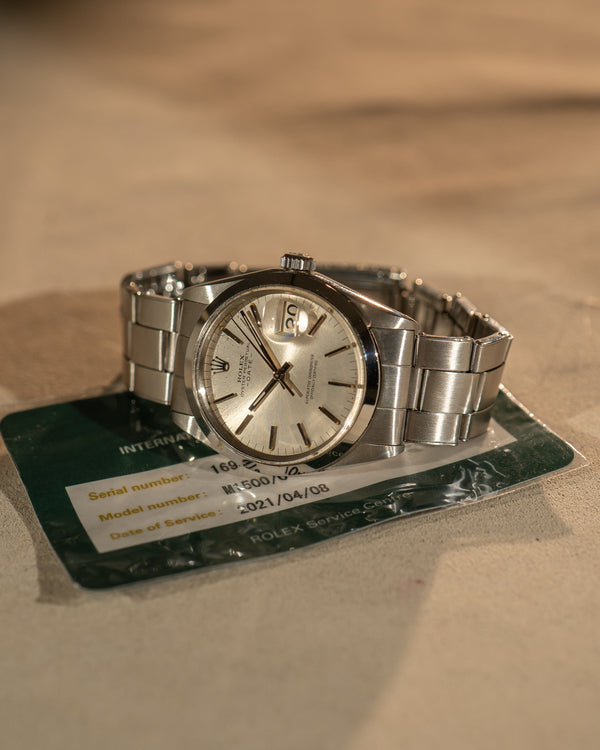 Rolex Oyster Perpetual Date 1500 – Silver Dial – Rolex Service Card (2021)