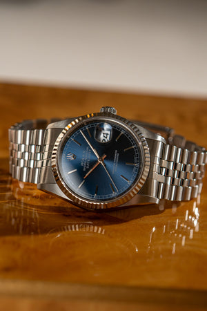 Rolex Watch Rolex Datejust 36 16234 - Blue Dial White Gold Fluted Bezel Jubilee - Watch Only - ca. 1996