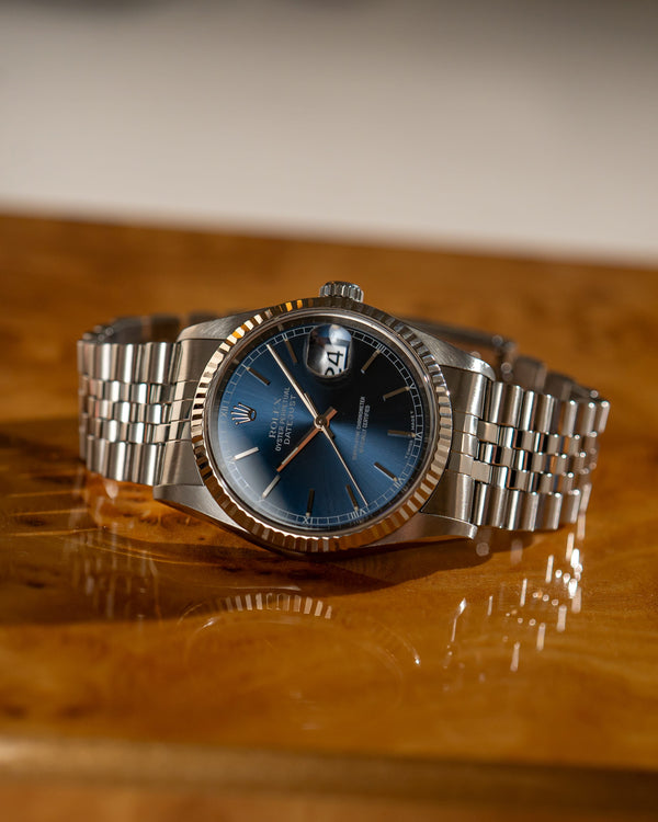 Rolex Watch Rolex Datejust 36 16234 - Blue Dial White Gold Fluted Bezel Jubilee - Watch Only - ca. 1996