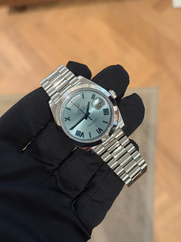 Rolex Watch Rolex Day-Date 40 228206 - Platinum Ice Blue Roman Dial - Full Set - 2018