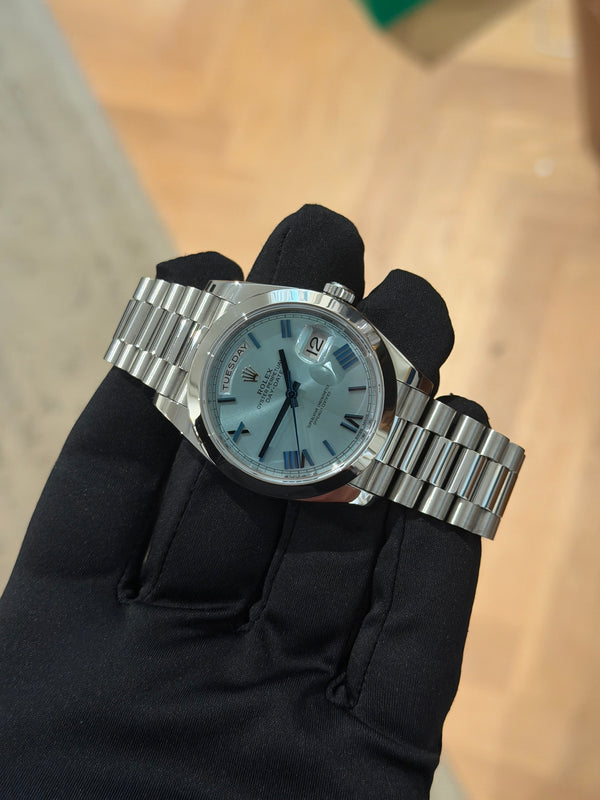 Rolex Watch Rolex Day-Date 40 228206 - Platinum Ice Blue Roman Dial - Full Set - 2018