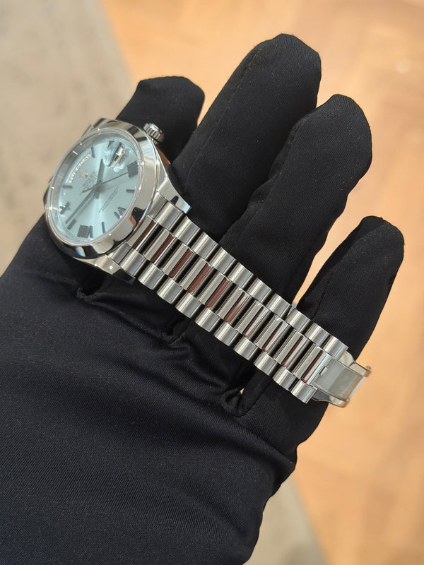 Rolex Watch Rolex Day-Date 40 228206 - Platinum Ice Blue Roman Dial - Full Set - 2018