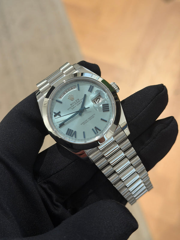 Rolex Watch Rolex Day-Date 40 228206 - Platinum Ice Blue Roman Dial - Full Set - 2018