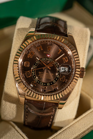 Rolex Sky-Dweller 326135 – Everose Gold – Chocolate Dial – Full Set (2015)