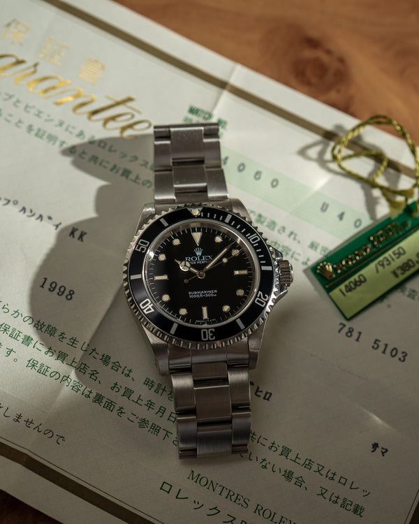 Rolex Watch Submariner 14060 - Tritium Dial with Creamy Patina - Papers & Serial Tag - 1998
