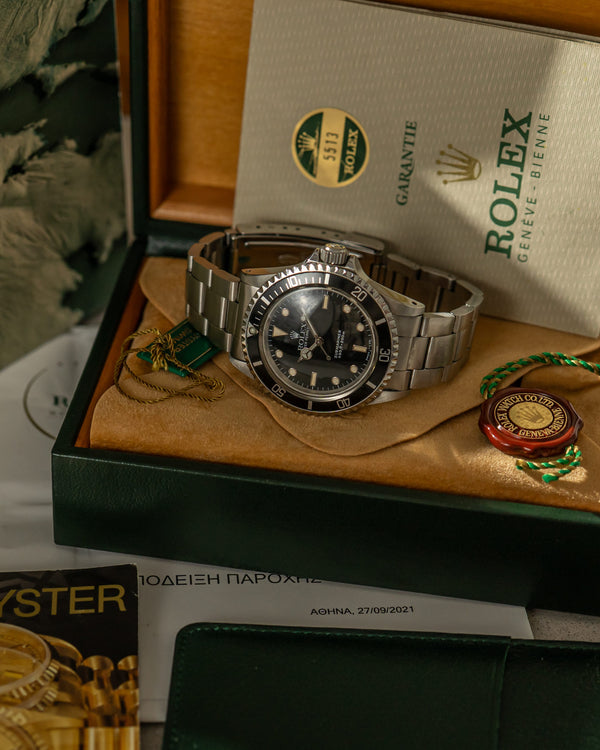 Rolex Watch Submariner 5513 - Glossy Dial - Full Set - 1989