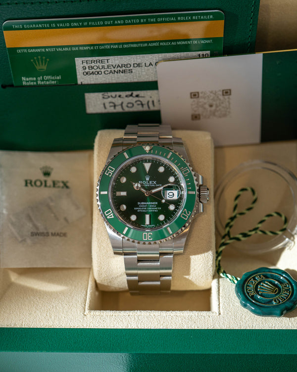 Rolex Submariner Date 116610LV - Hulk - Full Collectors Set RSC 2024 (2018)
