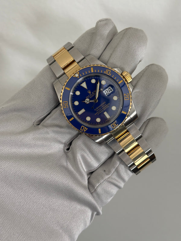 Rolex Watch Submariner Date 116613LB - Bluesy - Matte Blue Dial - Full Set - 2013