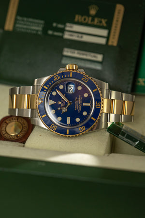 Rolex Watch Submariner Date 116613LB - Bluesy - Matte Blue Dial - Full Set - 2013