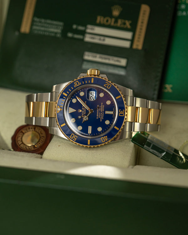 Rolex Watch Submariner Date 116613LB - Bluesy - Matte Blue Dial - Full Set - 2013
