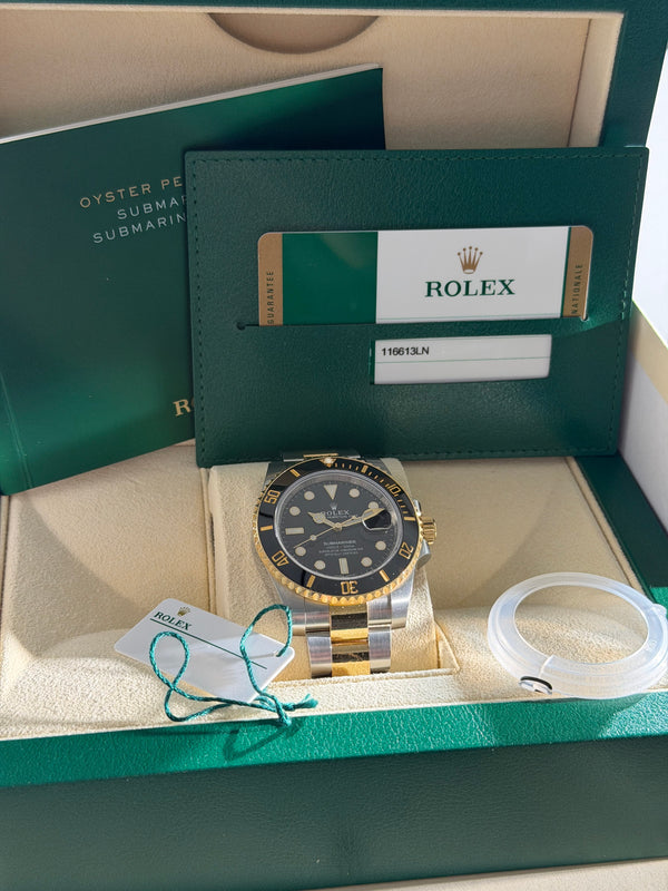 Rolex Watch Submariner Date 116613LN - Two-Tone Steel/Yellow Gold - Black Dial - Full Set - 2017
