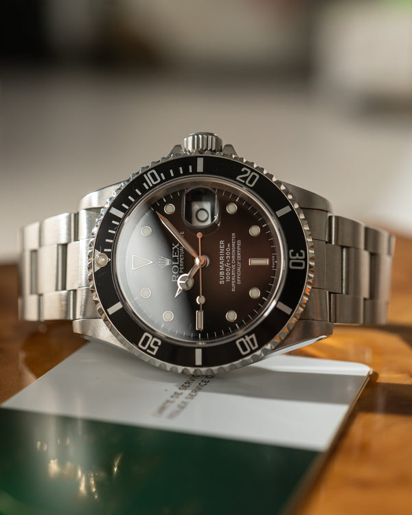 Rolex Watch Submariner Date 16610 - Swiss Only Dial - Rolex Service Card - 1999