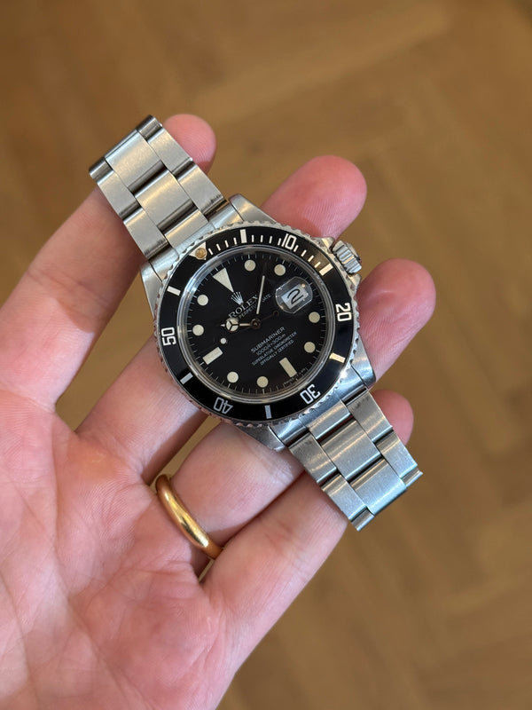 Rolex Watch Submariner Date 16800 - Matte Tritium Dial - Watch Only - 1982