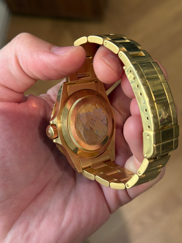 Rolex Watch Submariner Date 16808 - 18K Yellow Gold Blue Nipple Dial - Watch Only
