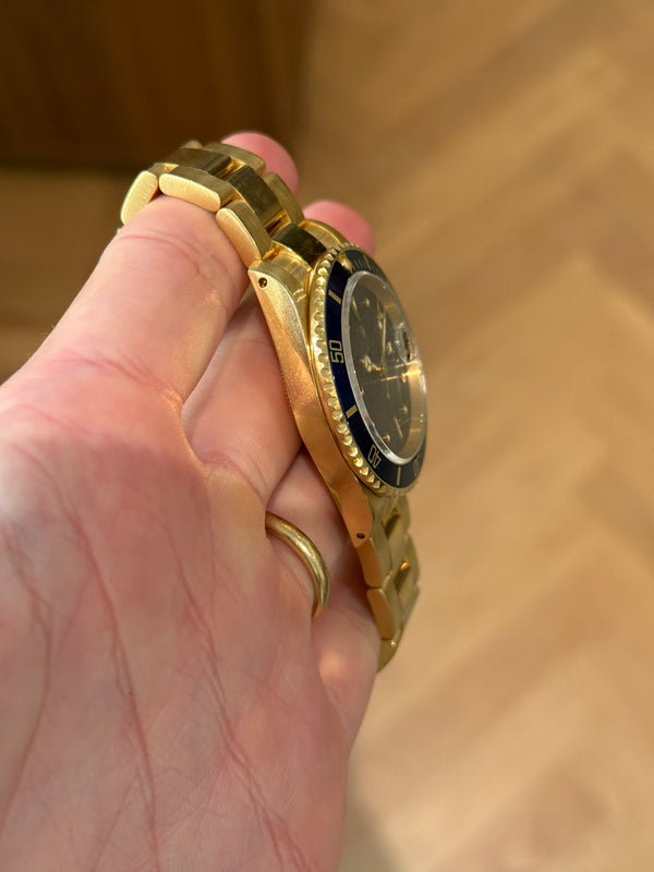 Rolex Watch Submariner Date 16808 - 18K Yellow Gold Blue Nipple Dial - Watch Only