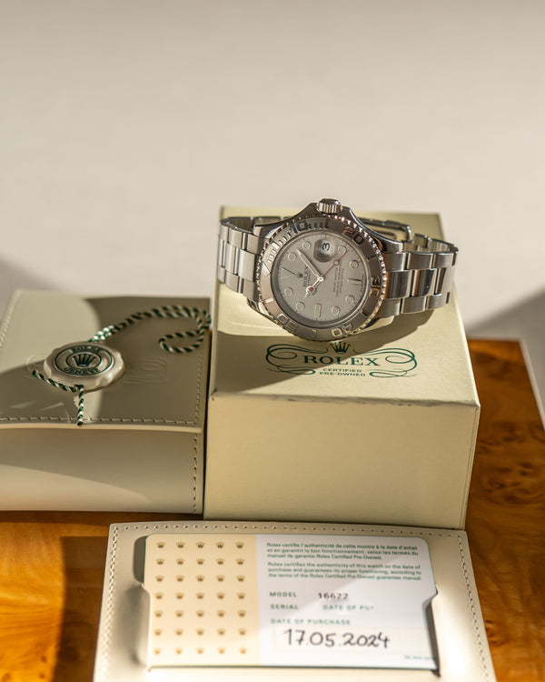 Rolex Watch Yacht-Master 40 16622 - Rolesium Platinum Dial - Rolex CPO 2024 - Box & Papers (ca. 2000)
