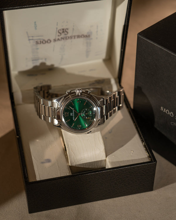 Sjöö Sandström Chronolink Worldtimer UTC – Green Dial – With Box
