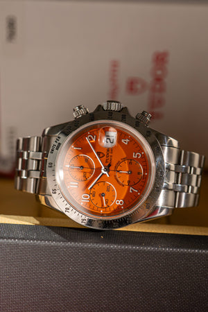 Tudor Watch Prince Date Chrono Time 79280P - Orange Dial - Box & Papers - 2006