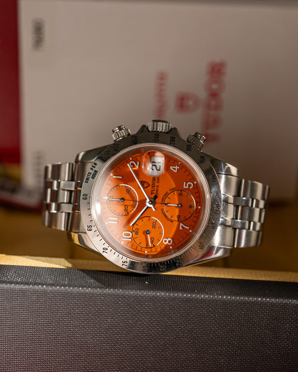 Tudor Watch Prince Date Chrono Time 79280P - Orange Dial - Box & Papers - 2006