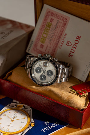 Tudor Watch Prince Date Chronograph 79260 - Silver Dial Big Block - Full Set - 1997