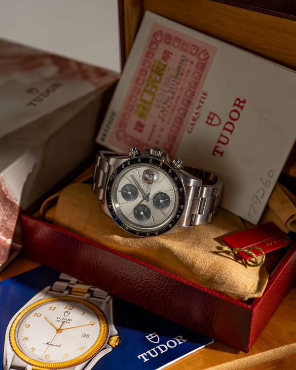Tudor Watch Prince Date Chronograph 79260 - Silver Dial Big Block - Full Set - 1997