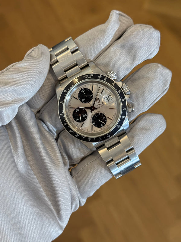Tudor Watch Prince Date Chronograph 79260 - Silver Dial Big Block - Full Set - 1997