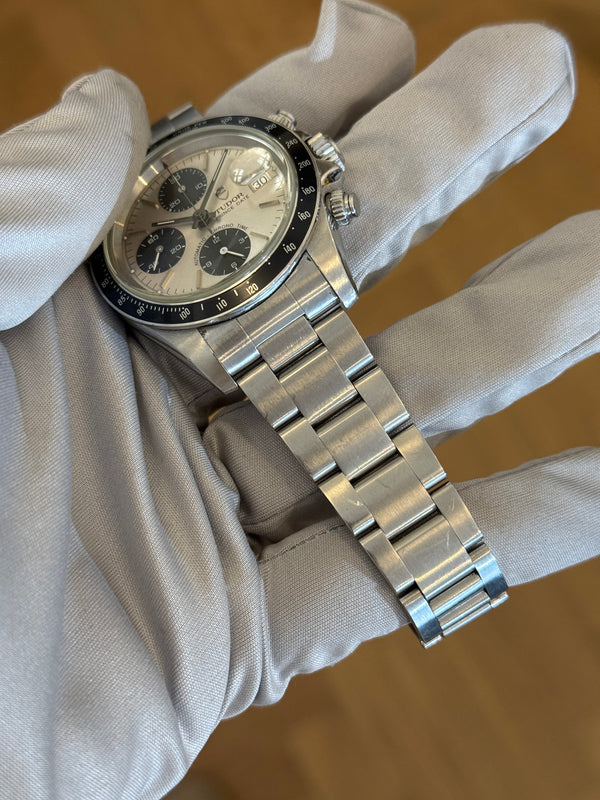 Tudor Watch Prince Date Chronograph 79260 - Silver Dial Big Block - Full Set - 1997