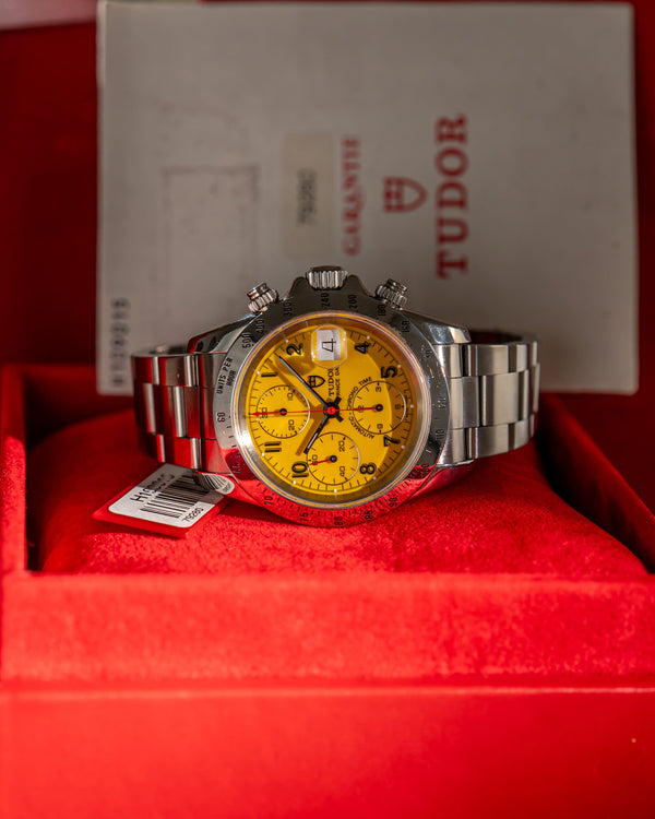 Tudor Watch Prince Date Chronograph 79280P - Yellow Dial - Box & Papers (1998)