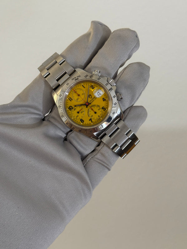 Tudor Watch Prince Date Chronograph 79280P - Yellow Dial - Box & Papers (1998)