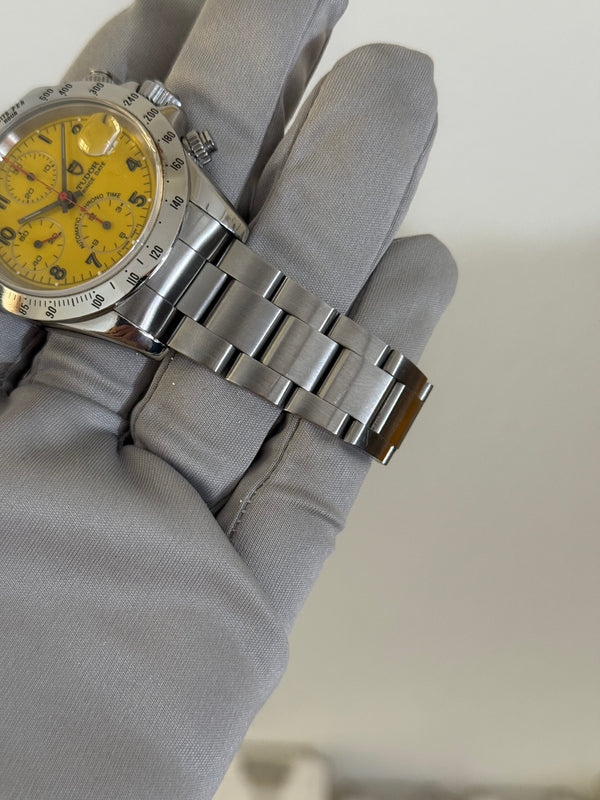 Tudor Watch Prince Date Chronograph 79280P - Yellow Dial - Box & Papers (1998)