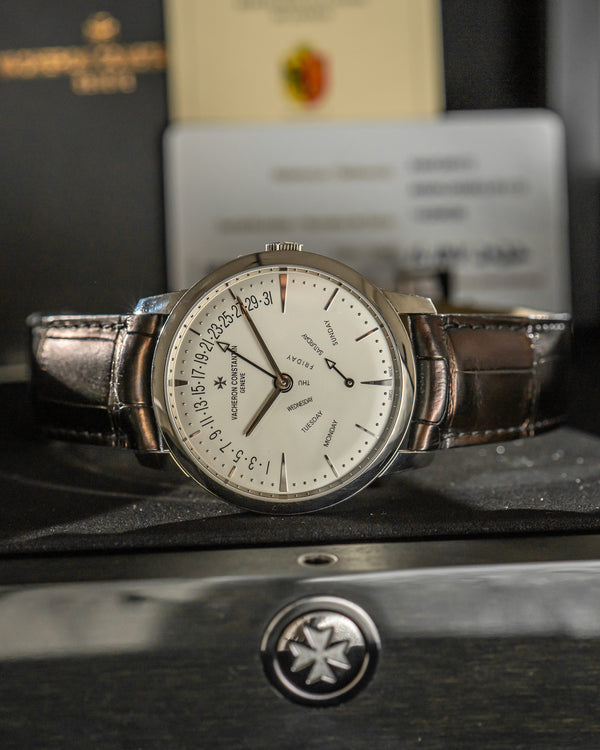 Vacheron Constantin Watch Patrimony Retrograde Day-Date 4000U - Silver Dial - 18K White Gold - Full Set - 2022
