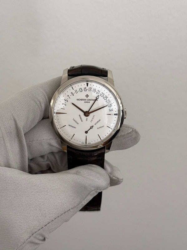 Vacheron Constantin Watch Patrimony Retrograde Day-Date 4000U - Silver Dial - 18K White Gold - Full Set - 2022